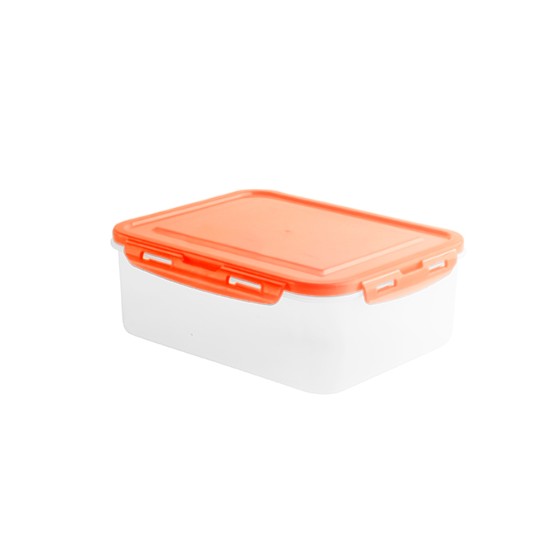 Food container- Flat Rectangular Container Clip 300 ml (BPA FREE) Orange lid